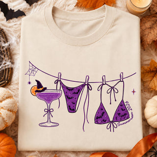 Retro Preppy Summerween Bikini Shirt  Summer Halloween T-Shirt  Halloween Funny Halloween Bikini Tee  Halloween Shirt NNA