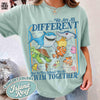 We Are all Different But in This School We all Swim Together Quotes T-Shirt HG Disney Finding Nemo Characters Group Tee  autism acceptance Tee