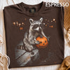 Halloween Raccoon Holding Pumpkin L3N Comfort Colors Shirt, Spooky Trash Panda Tee, Cute Fall Animal Halloween Sweatshirt