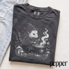 Vintage Witch Opossum Graphic L3N Tee, Retro Woodland Magic Shirt, Classic Cottagecore Halloween Animal Top, Comfort Colors® Spooky Nature Gift