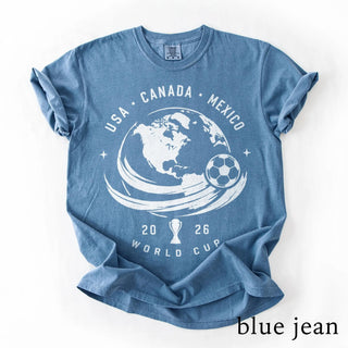 USA Canada Mexico World Cup 2026 L3N Shirt, Globe Soccer Tournament Graphic Tee, International Football Fan Comfort Colors® Gift Tee