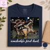 Comfort Colors® L3N Somebody’s Feral Aunt Shirt Funny Raccoon Tee Cool Auntie Club Gift, Promoted to Aunt Pregnancy Reveal Meme Shirt