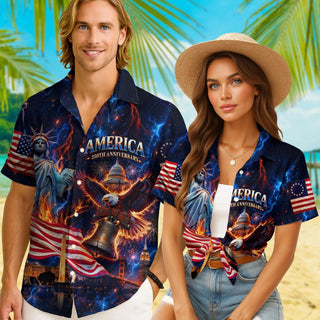 Ver 1 250th Anniversary Luxury Style L3N Hawaiian Shirt, 250 Years of Freedom Aloha Shirt, We The People America Summer Shirt, Fourth of July Gift