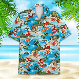 Jesus Surfing L3N Hawaiian Shirt Men Women Youth, Funny Christian Beach Shirt, Summer Tropical Button Up, Religious Surf Aloha Shirt Gift