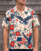 America 250 Patriotic L3N Hawaiian Shirt, Vintage 1776 4th of July Button Down, Bald Eagle Spirit of 76 Mens Summer BBQ Aloha
