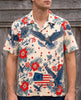 America 250 Patriotic L3N Hawaiian Shirt, Vintage 1776 4th of July Button Down, Bald Eagle Spirit of 76 Mens Summer BBQ Aloha