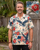 America 250 Patriotic L3N Hawaiian Shirt, Vintage 1776 4th of July Button Down, Bald Eagle Spirit of 76 Mens Summer BBQ Aloha