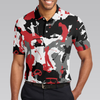 Red Black And White Camouflage Golf Polo Shirt  Golfing Apparel  Golf Clothing  Mens Golf Gift HG