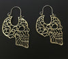 Gypsy Hollow Skull Tribal Hoop Earrings