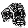 Vintage Floral Design Skull Ring