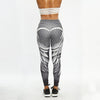 High Waist Honeycomb Skull Wings Sexy Fashion  Women Fitness Leggings