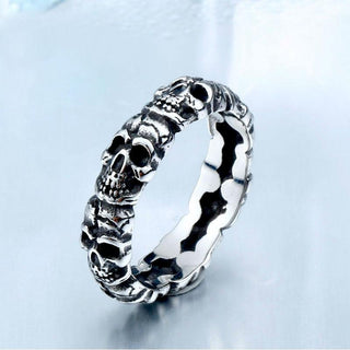 Unique Thin Skull Stainless Steel Ring