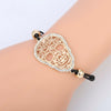Hollow Flower Skull Crystal Charm Bracelet