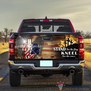 Patriotic Cross American Truck Tailgate Decal Sticker Wrap CM