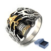 Exaggerated Flower Vintage Stainless Steel Skull Ring
