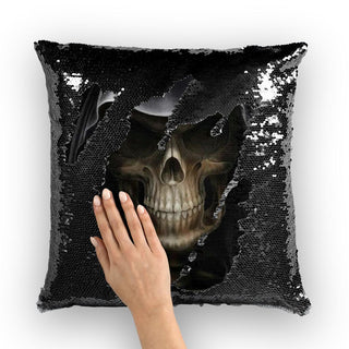 Skull Sequin Cushion Cover - designfullprint
