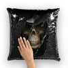 Skull Sequin Cushion Cover - designfullprint