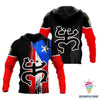 Puerto Rico  Frog Black Hoodie ,Zip Up LN