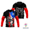 Puerto Rico  Frog Black Hoodie ,Zip Up LN