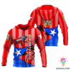 Puerto Rico Red Hoodie ,Zip Up LN