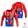 Puerto Rico Red Hoodie ,Zip Up LN