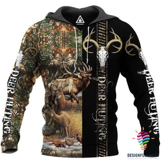 Gift For Hunting Lover Deer Hunting Black Hoodie, Zip Up & T-shirt LN
