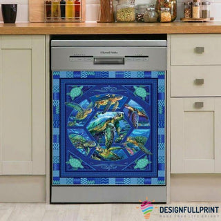 Gift For Turtle Lover Turtle On The Ocean Decor Dishwasher Cover LN