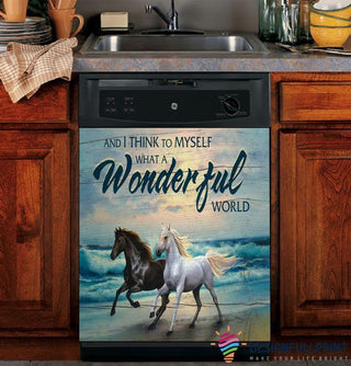 Gift For Horse Lover Horse And I Think To Myself Decor Dishwasher Cover LN