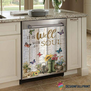 Gift For Butterfly Lover Butterfly It is Well With My Soul Decor Dishwasher Cover LN