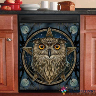 Owl In The Night With Moon Light Decor Dishwasher Cover LN