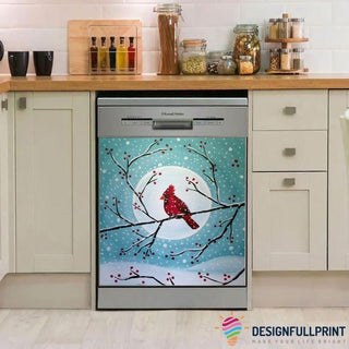 Cardinal Under Snow Decor Dishwasher Cover LN