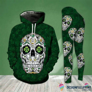Skull Gift Sugar Skull Leprechaun US Size Hoodie And Leggings Set LN