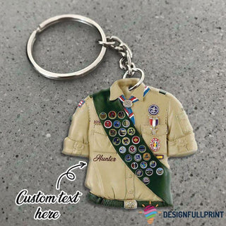 Personalized Boy Scouts Shirt Key Chain HG
