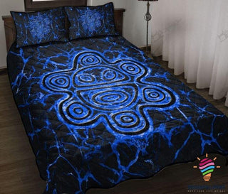 Sol Taino Blue Quilt Bedding Set LN