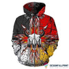 Gift For Native American Bison Arrow 3D Native American Clothing Unisex Zip Up Hoodie LN