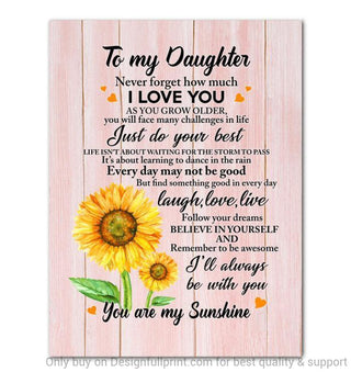 Sunflower You Are My Sunshine Daughter Quotes For Daughter Sunflower Artwork Wall Art Canvas LH