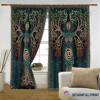 Gift For Viking Lover Tree Of Live Viking Curtain HG