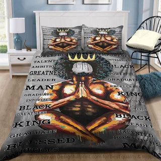 Black Pride Black King Pray Personalized Bedding Set HG Black Proud And Educated Blackity Black Black