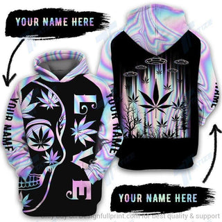 Skull Gift Gift For Hippie Skull Pothead Stoner Hologram Alien Pothead Personalized Pullover or Zipup Hoodie or Long Sleeve Shirt or Tshirt HG