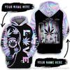 Skull Gift Gift For Hippie Skull Pothead Stoner Hologram Alien Pothead Personalized Pullover or Zipup Hoodie or Long Sleeve Shirt or Tshirt HG