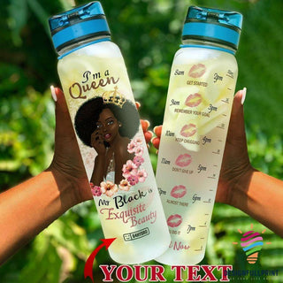 Black Pride Im A Queen My Black Is Exquisite Beauty Personalized Water Track Bottle NHD