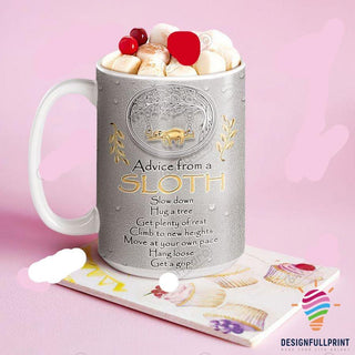 Sloth Advice Jewelry Style Personalized Full Color Ceramic Mug LN