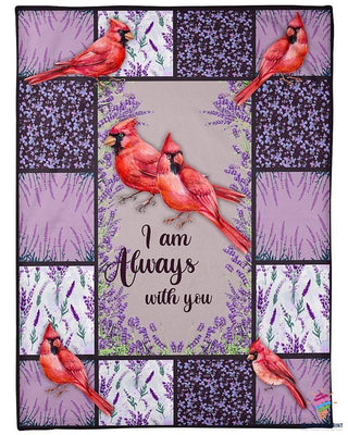 I'm Always With You Northern Cardinal Sherpa and Quilt Blanket LN