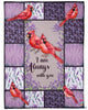 I'm Always With You Northern Cardinal Sherpa and Quilt Blanket LN