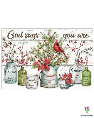 Cardinal God Says You Are Beautiful Horizontal Poster LN