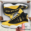 A Yellow Ribbon You ll Never Walk Alone  Childhood Cancer  Sarcoma Bone cancer Awareness  JD 13 Shoes HG