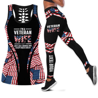 Gift For Veteran Lover Retired Military Spouse Veteran Wife Personalized Tank Top And Leggings Set