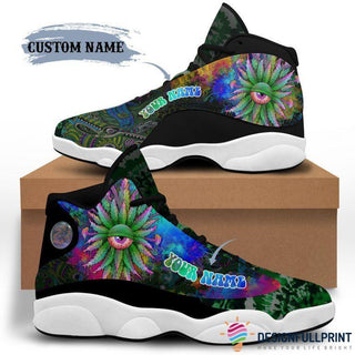 Gift For Hippie Hippie Eyes Pot Leaf Custom Name JD 13 Shoes LN