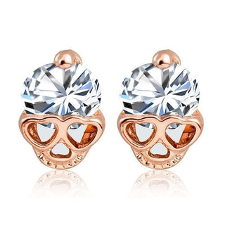 Skull Heads Earrings With Heart Shape - designfullprint