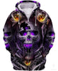 Skull Gift Purple Skull Sherpa US Unisex Size Zip-up Hoodie CH